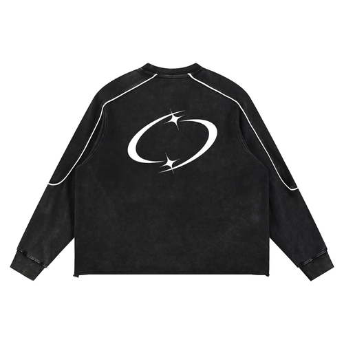 BELIEVE IN YOURSELF RAW HEM SWEATSHIRT