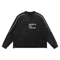 BELIEVE IN YOURSELF RAW HEM SWEATSHIRT
